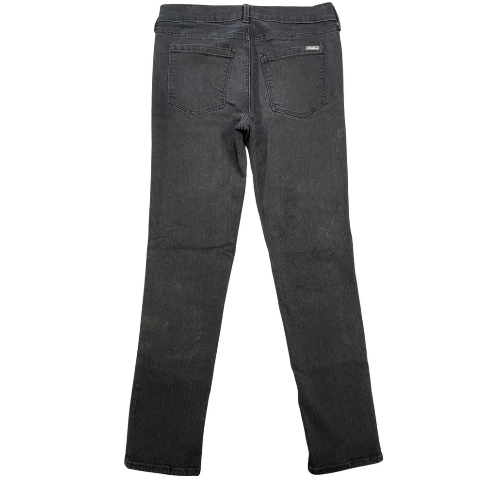 Eddie Bauer Black Slightly Curvy Slim Straight Jeans Womens 6
